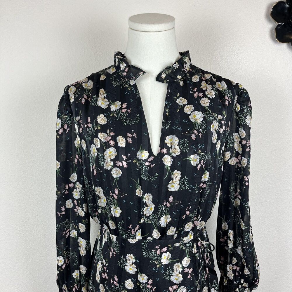 SUGAR LIPS Dress Womens Small Black Dark Floral Asymmetric Boho Party Wedding - Picture 3 of 10